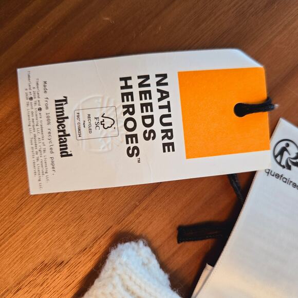 Timberland Unisex Sweater Scarf Plaid Gorpcore NWT White Gold Rectangle Preppy - Picture 3 of 5